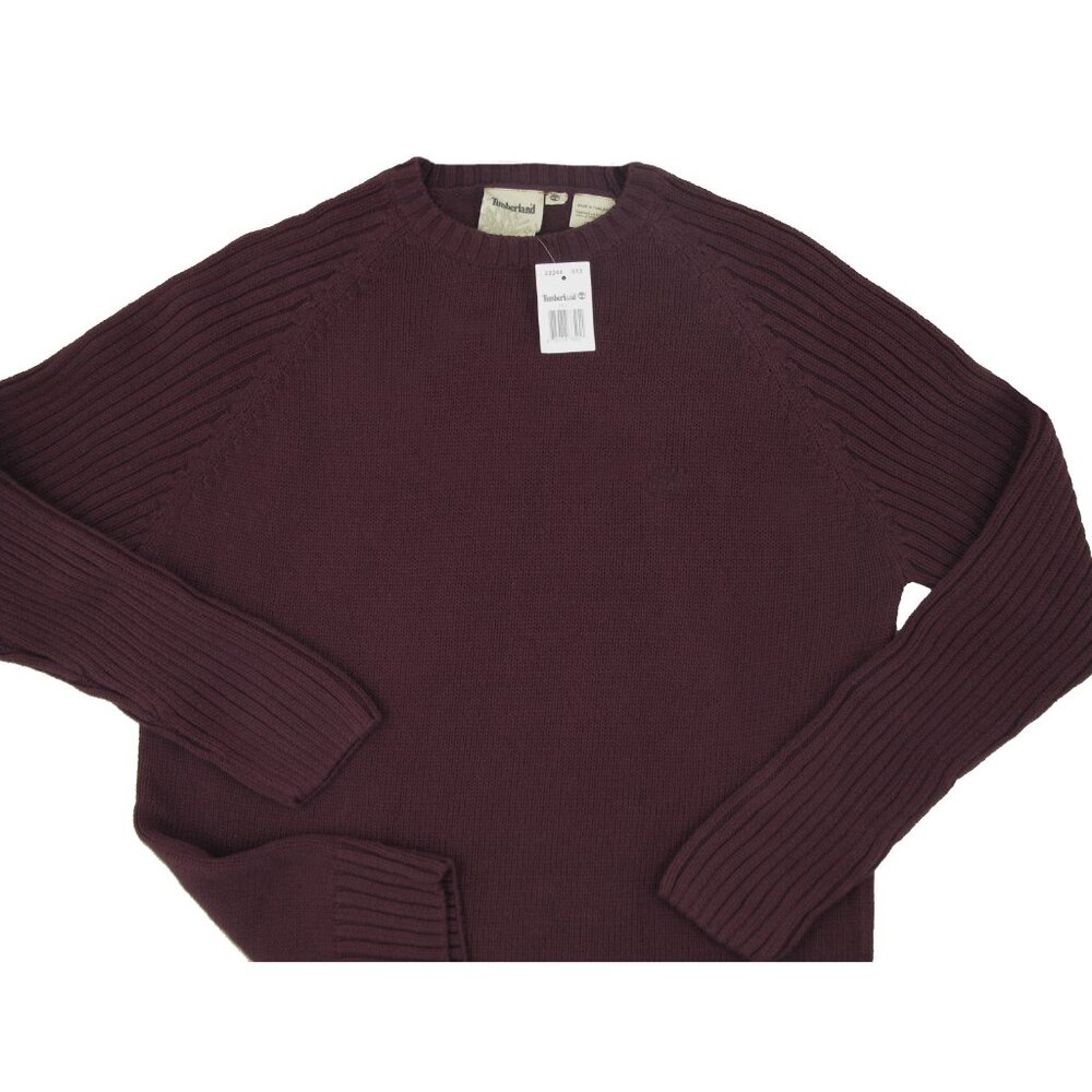 NEW Timberland Deadstock Vintage Sweater! Maroon Purple with Tree Logo  Cotton